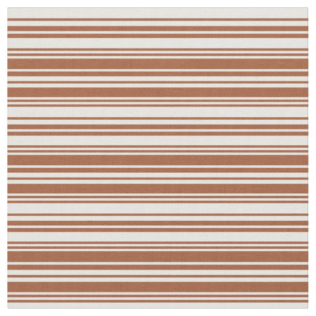 Sienna & Mint Cream Stripes Pattern Fabric (Close Up)