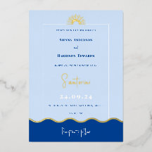SIENNA Modern Destination Gold Foil Invitation