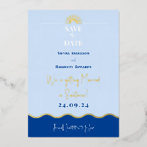 SIENNA Modern Destination Gold Foil Save the Date