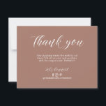 Sienna Modern Lettering Business Package Thank You<br><div class="desc">This simple thank you card design features stylish typography "Thank you" and custom text with social media icons. You can add your logo on the back side. Perfect insert card for your product packaging. More business stationery designs available at my shop BaraBomStudio.</div>