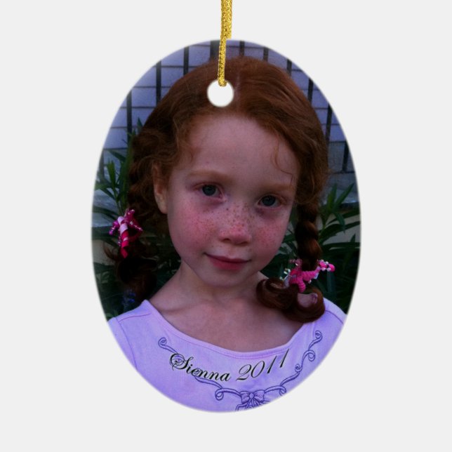 Sienna Oval Ceramic Ornament (Front)