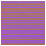 [ Thumbnail: Sienna & Purple Colored Striped Pattern Fabric ]