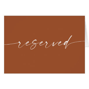 Sienna Reserved Sign   Earthy Rustic Fall Wedding Cards