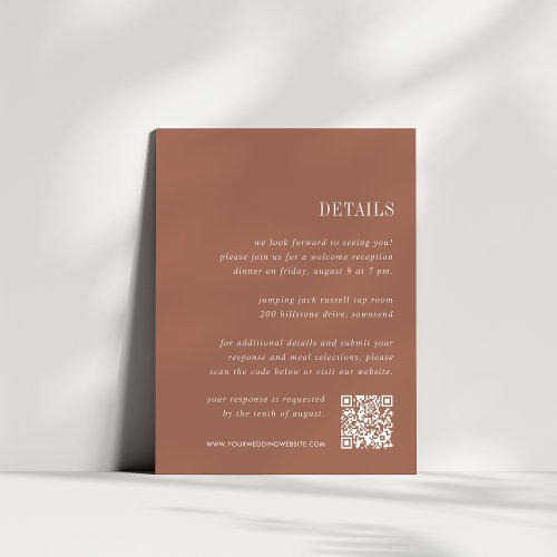 Sienna Rust  All_in_One Wedding Details Enclosure Card