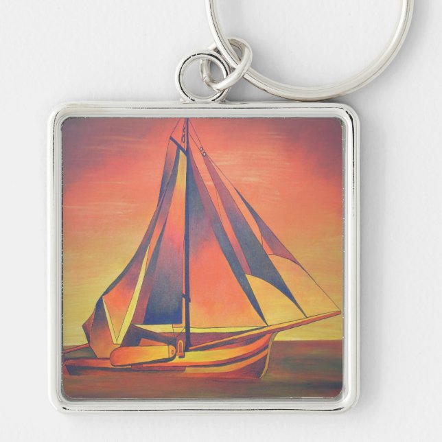 Sienna Sails at Sunset Keychain (Front)