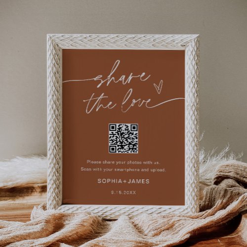 SIENNA Share the Love Wedding Photo QR Code Poster