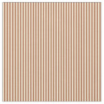 [ Thumbnail: Sienna & Tan Colored Stripes Pattern Fabric ]