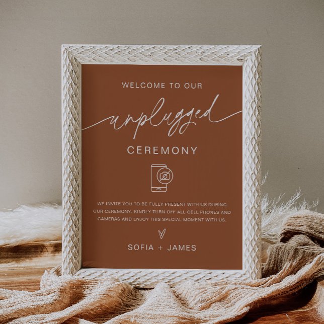 SIENNA Unplugged Ceremony Wedding Sign Terracotta (Creator Uploaded)