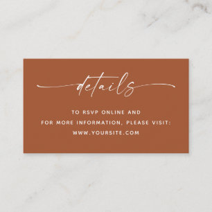 Sienna Wedding Details with QR Code Terracotta Enclosure Card