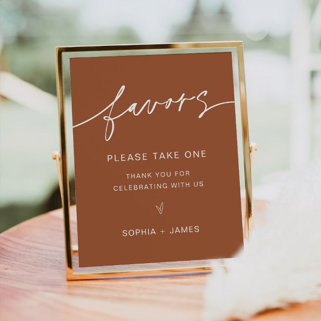 SIENNA Wedding Favors Sign - Terracotta Bohemian (Creator Uploaded)