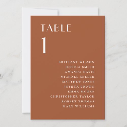 Sienna Wedding Seating Chart | Fall Terracotta Invitation