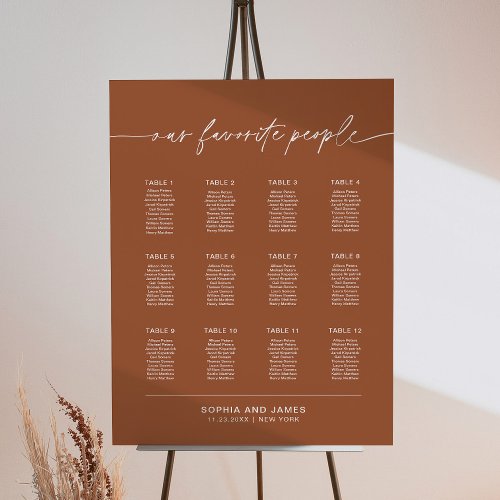 SIENNA Wedding Seating Chart Foam Board Sign