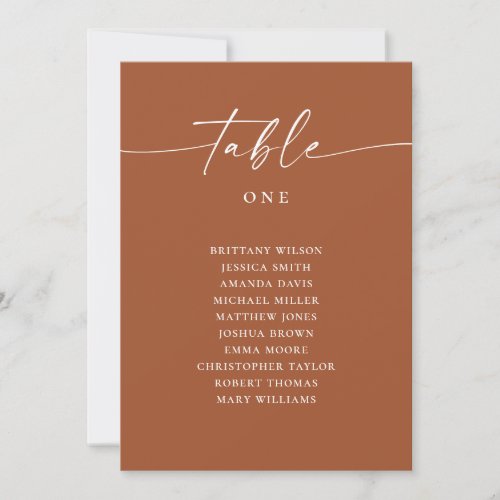 Sienna Wedding Seating Chart | Terracotta Fall Invitation