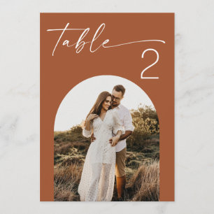 Sienna Wedding   Terracotta Photo Table Number