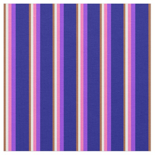 Sienna, White, Hot Pink, Purple & Blue Lines Fabric