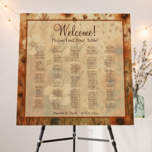 Sienna Wildflowers Alphabetical Seating Chart Foam Board