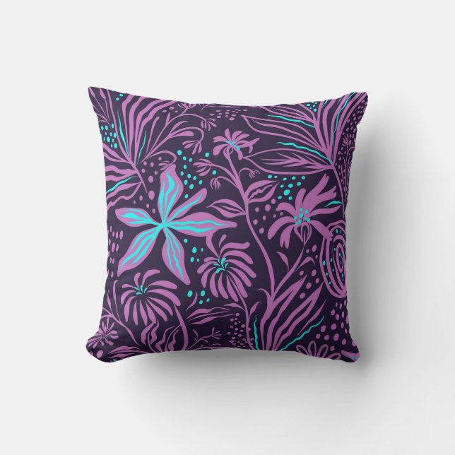 Sierkussen Flower-art purple Outdoor Pillow (Front)