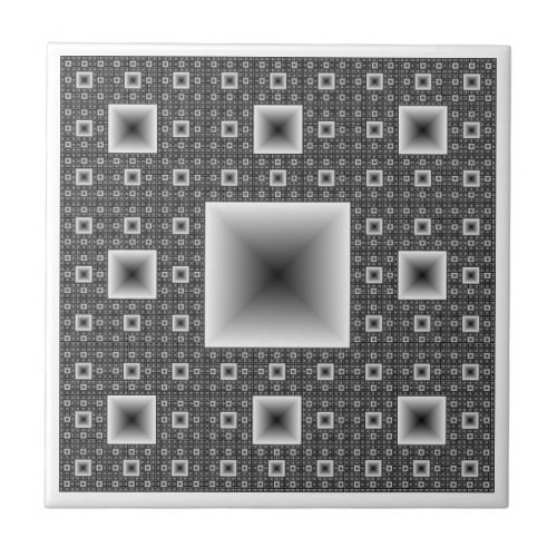 Sierpiński Carpet fractal Ceramic Tile