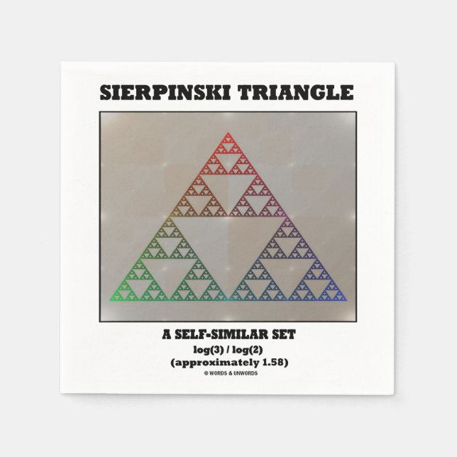 Sierpinski Triangle (Fractal Self-Similar Set) Paper Napkins (Front)