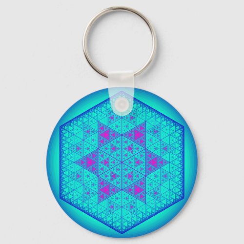 Sierpinski triangle hexagon star keychain