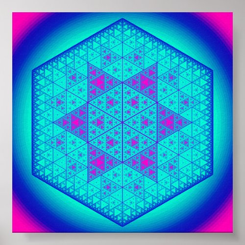 Sierpinski triangle hexagon star poster