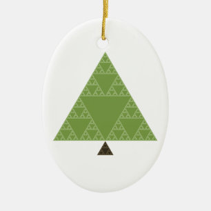 Sierpinski Triangle Tree Ceramic Ornament