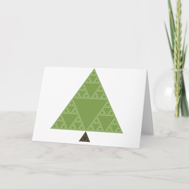 Sierpinski Triangle Tree Holiday Card (Front)