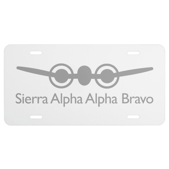 Sierra Alpha Alpha Bravo - SAAB License Plate (Front)