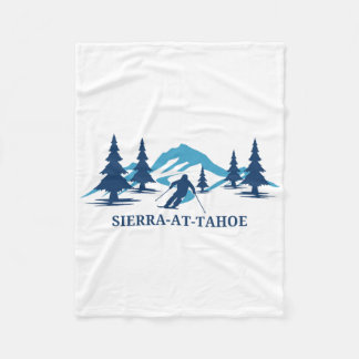 Sierra-at-tahoe California Ski Resort Skiing Skier Fleece Blanket