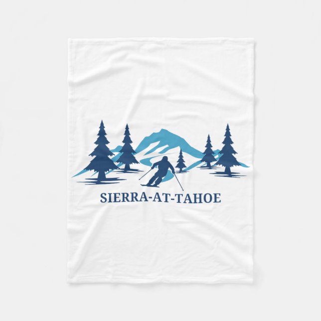 Sierra-at-tahoe California Ski Resort Skiing Skier Fleece Blanket (Front)