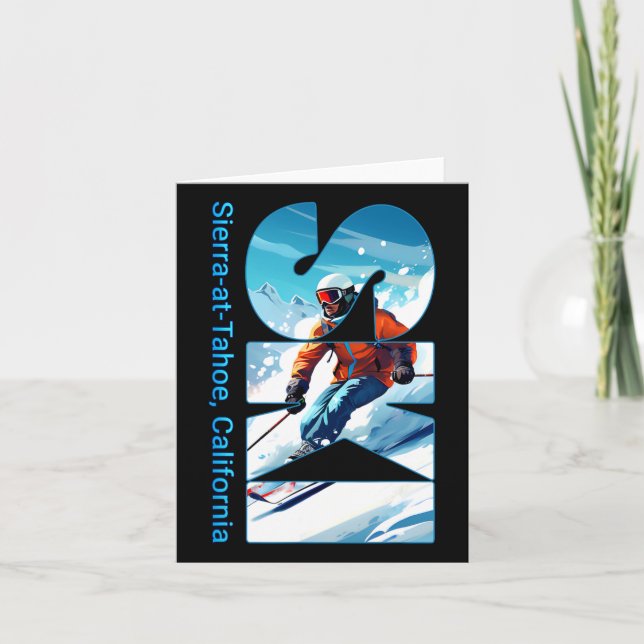 Sierra-at-tahoe Cool Skiing Vacation Ski Outdoor S Card (Front)
