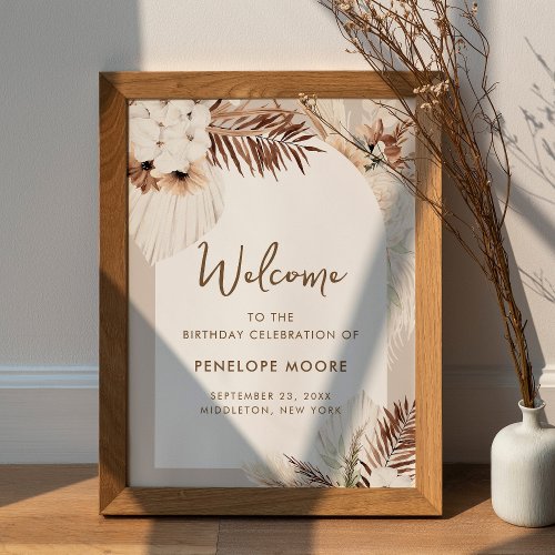 SIERRA Bohemian Birthday Welcome Poster Sign