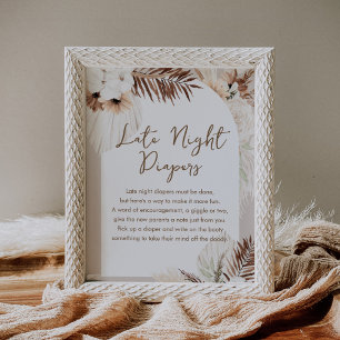 SIERRA Boho Late Night Diapers Baby Shower Sign