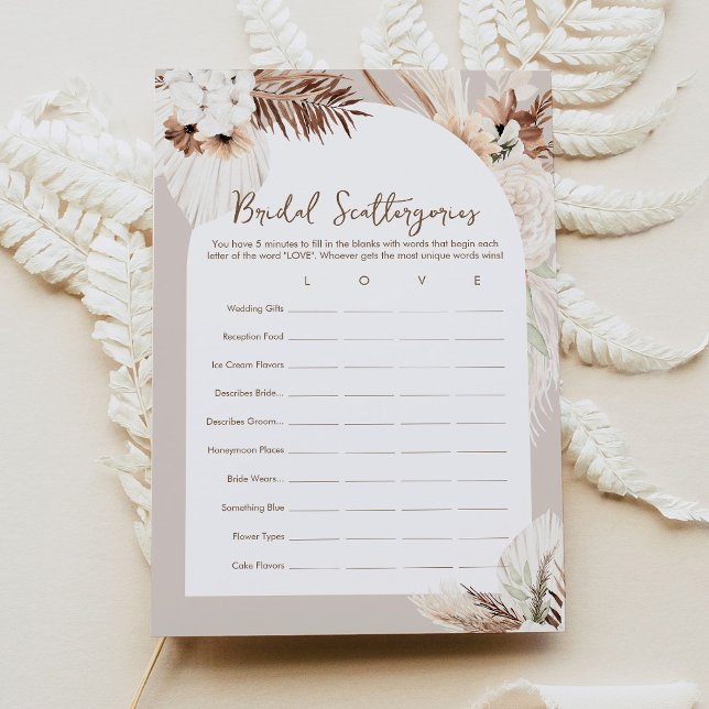 SIERRA Boho Scattergories Bridal Shower Game Card (Creator Uploaded)