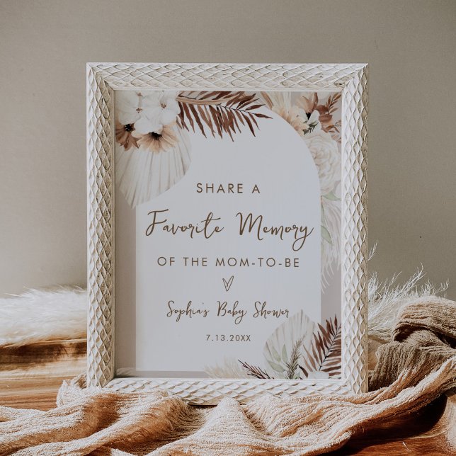 SIERRA Boho Share Favorite Memory Baby Shower Sign (Creator Uploaded)