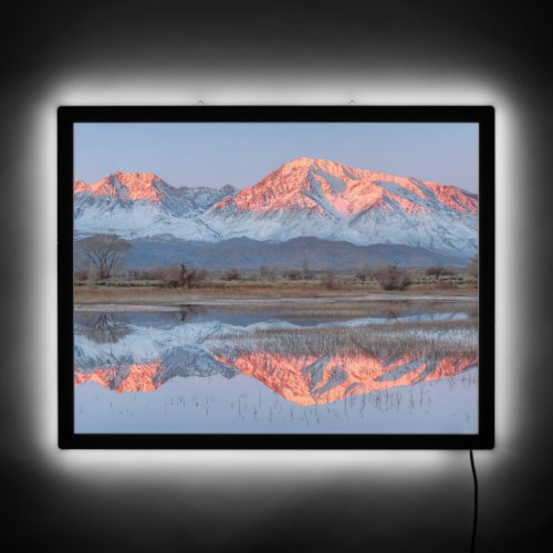 Sierra Crest reflects in Farmers Pond LED Sign
