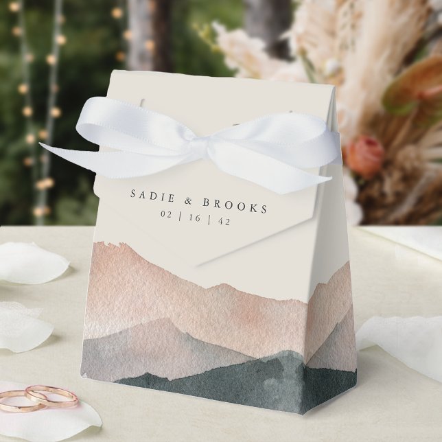 Sierra Dusk | Desert Mountain Sunset Wedding Favor Boxes (Creator Uploaded)