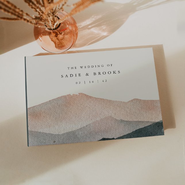Sierra Dusk | Desert Mountain Sunset Wedding Guest Book (Creator Uploaded)