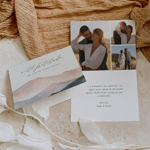 Sierra Dusk   Desert Mountain Sunset Wedding Letterpress Thank You Card
