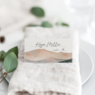 Sierra Dusk Desert Mountain Sunset Wedding Place Card