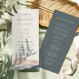 Sierra Dusk Desert Mountain Sunset Wedding Program
