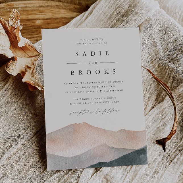 Sierra Dusk | Desert Sunset Mountain Wedding Invitation (Creator Uploaded)