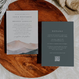 Sierra Dusk Southwest Mountain Sunset Wedding Invitation