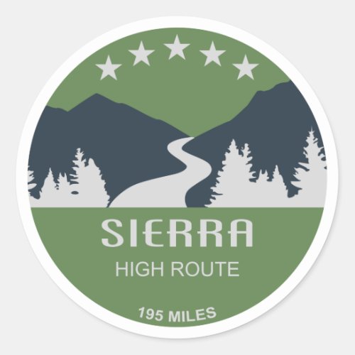 Sierra High Route Classic Round Sticker