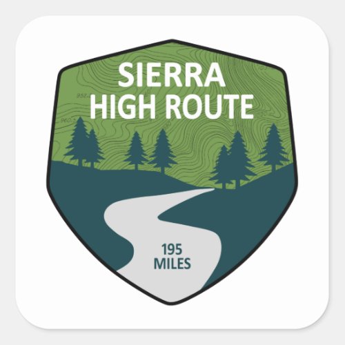 Sierra High Route Square Sticker