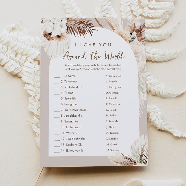 SIERRA I Love You Around the World Bridal Game Invitation (Creator Uploaded)