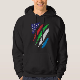 Sierra Leone American Grown Flag USA Patriot Herit Hoodie