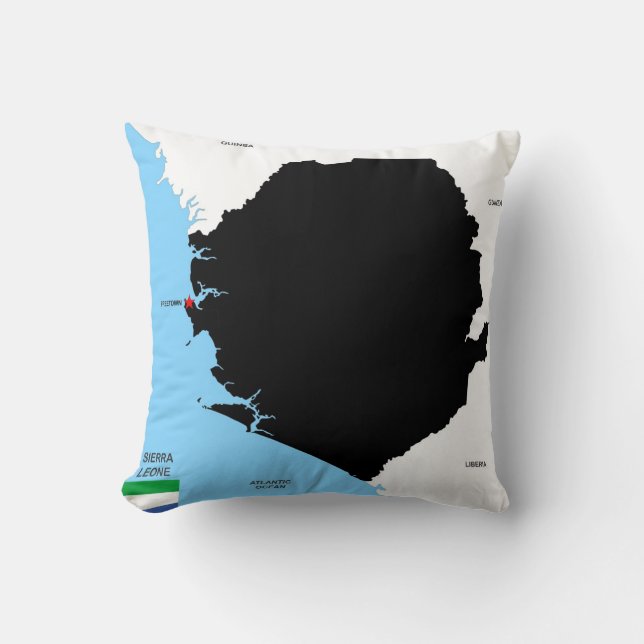 sierra leone country political map flag throw pillow (Front)