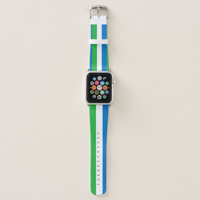 Sierra Leone Flag Apple Watch Band (Front)