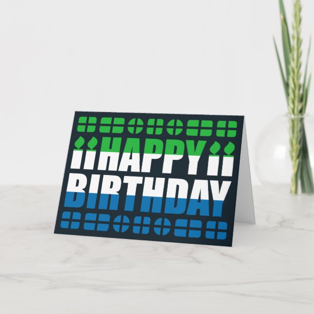 Sierra Leone Flag Birthday Card (Front)